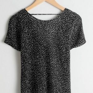 & Other Stories Low Back Blouse Black Dots
